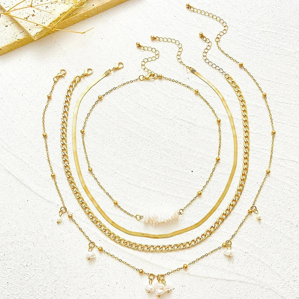 Set de 4 Colliers Perles Baroques