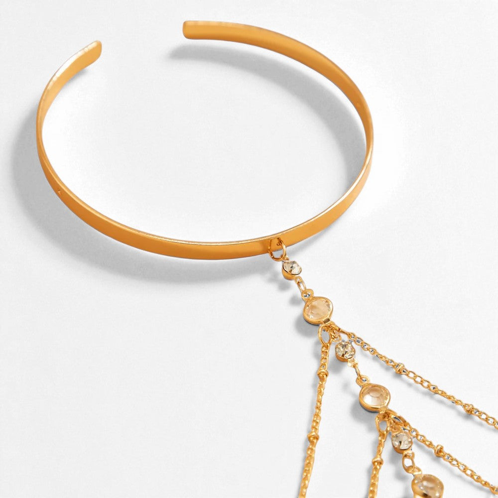Bracelet de Bras à Chaînes Strass Glamour