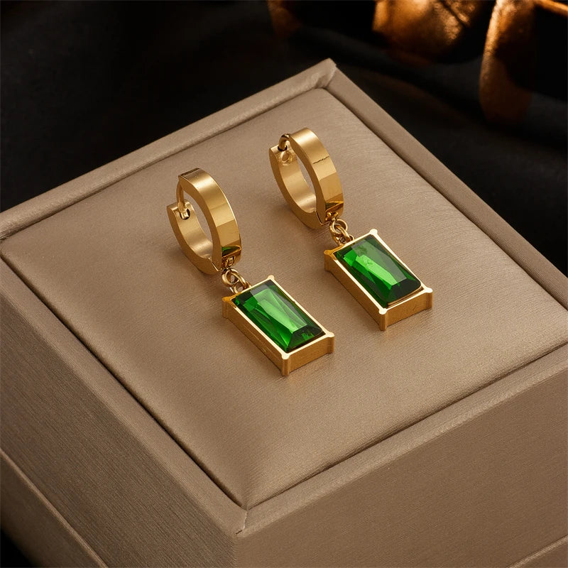 Boucles d’Oreilles – Cristal Vert