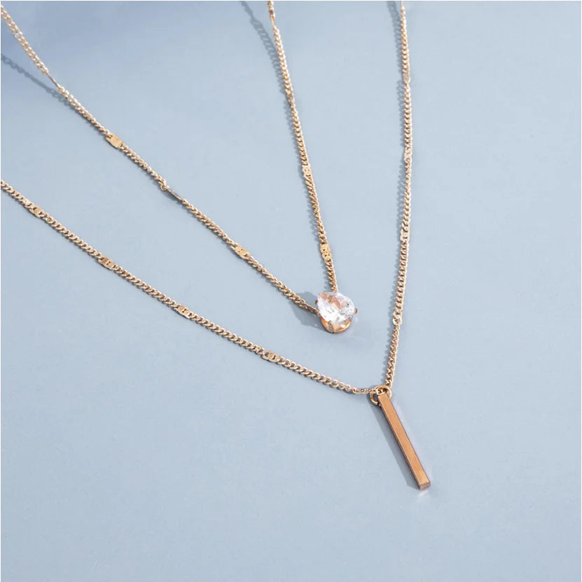 Golden Harmony Necklace – Double Necklace