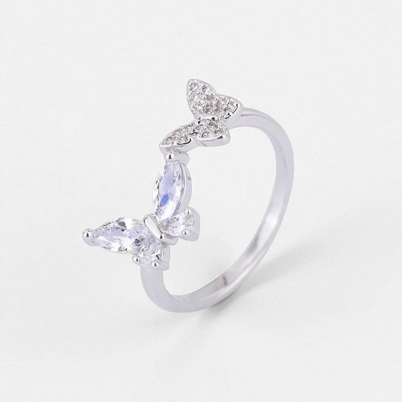 bague papillon en argent femme