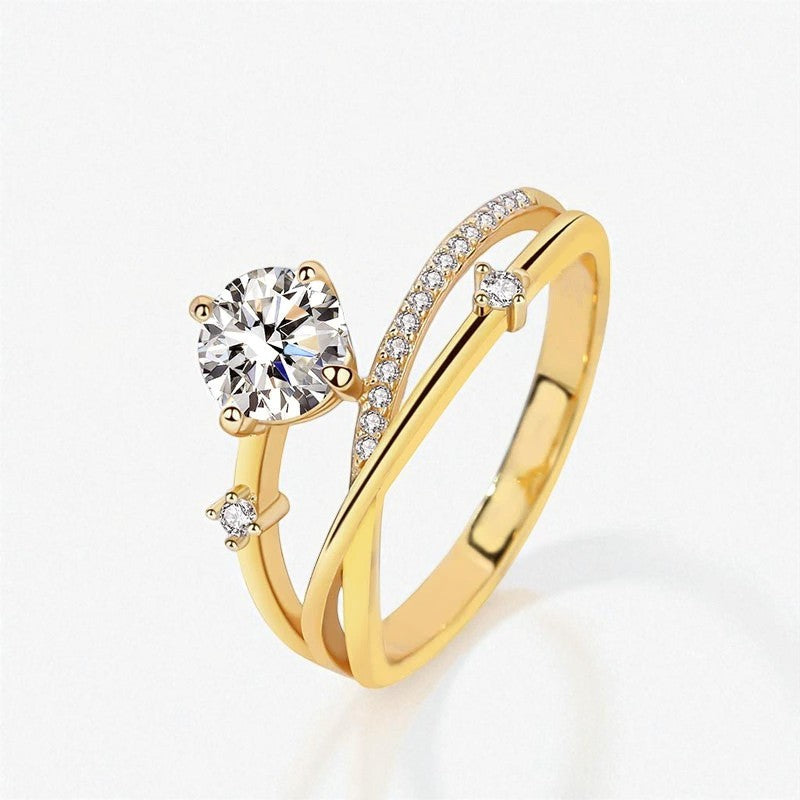 Bague Dorée Double Anneau