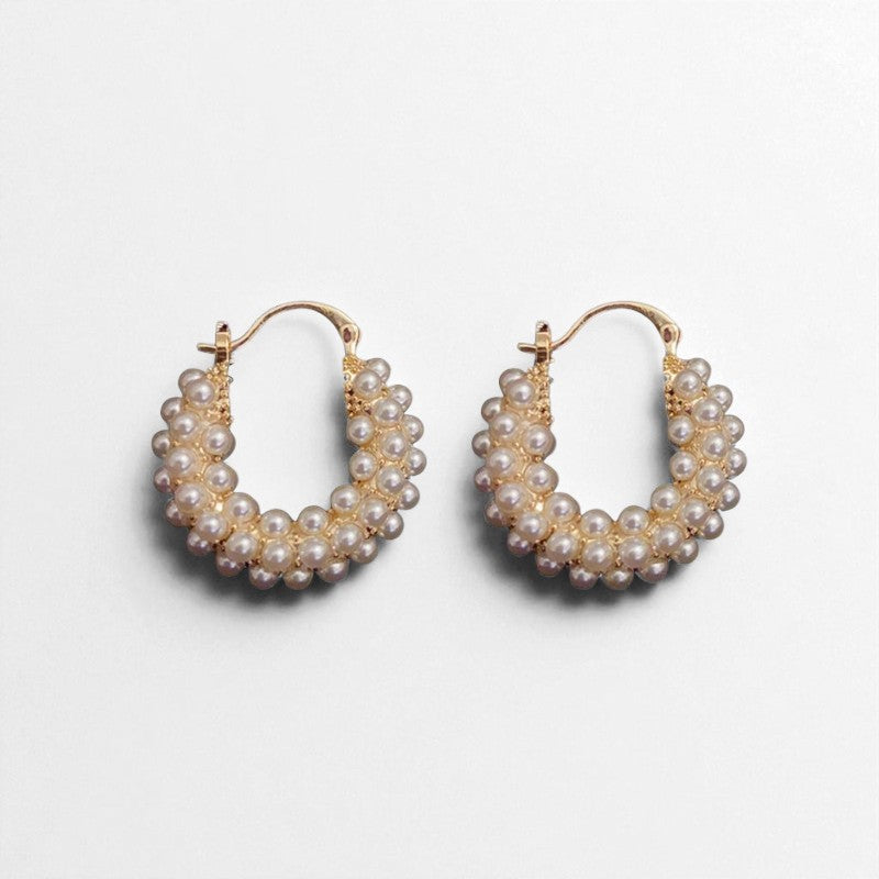 Boucles d’Oreilles Cercles Perles