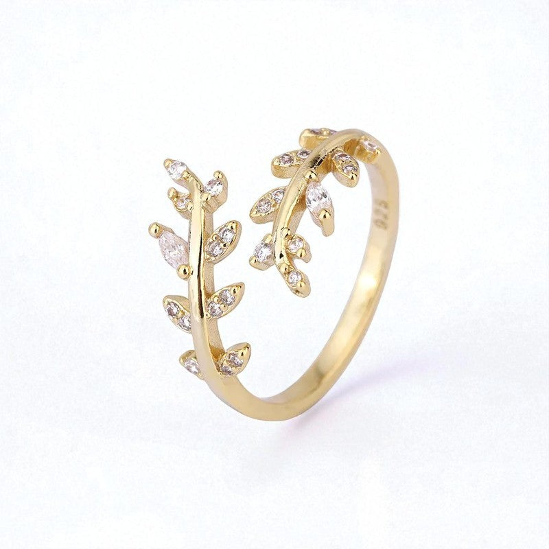 bague fine branche sertie femme
