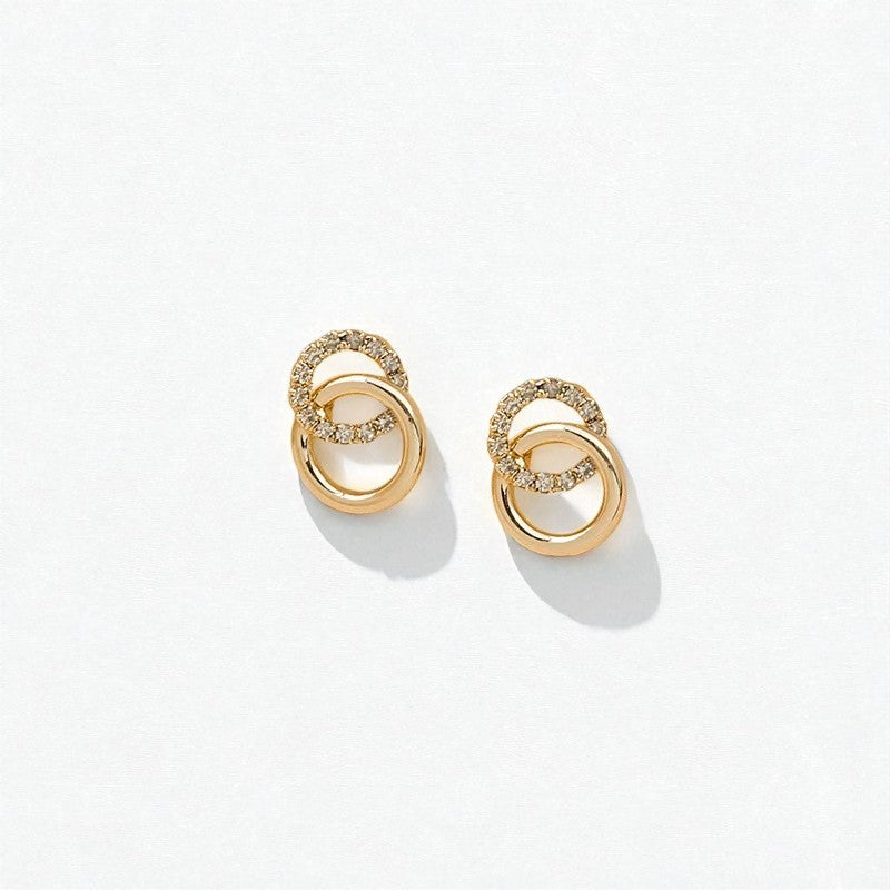 boucles d’oreilles double cercle dorées femme