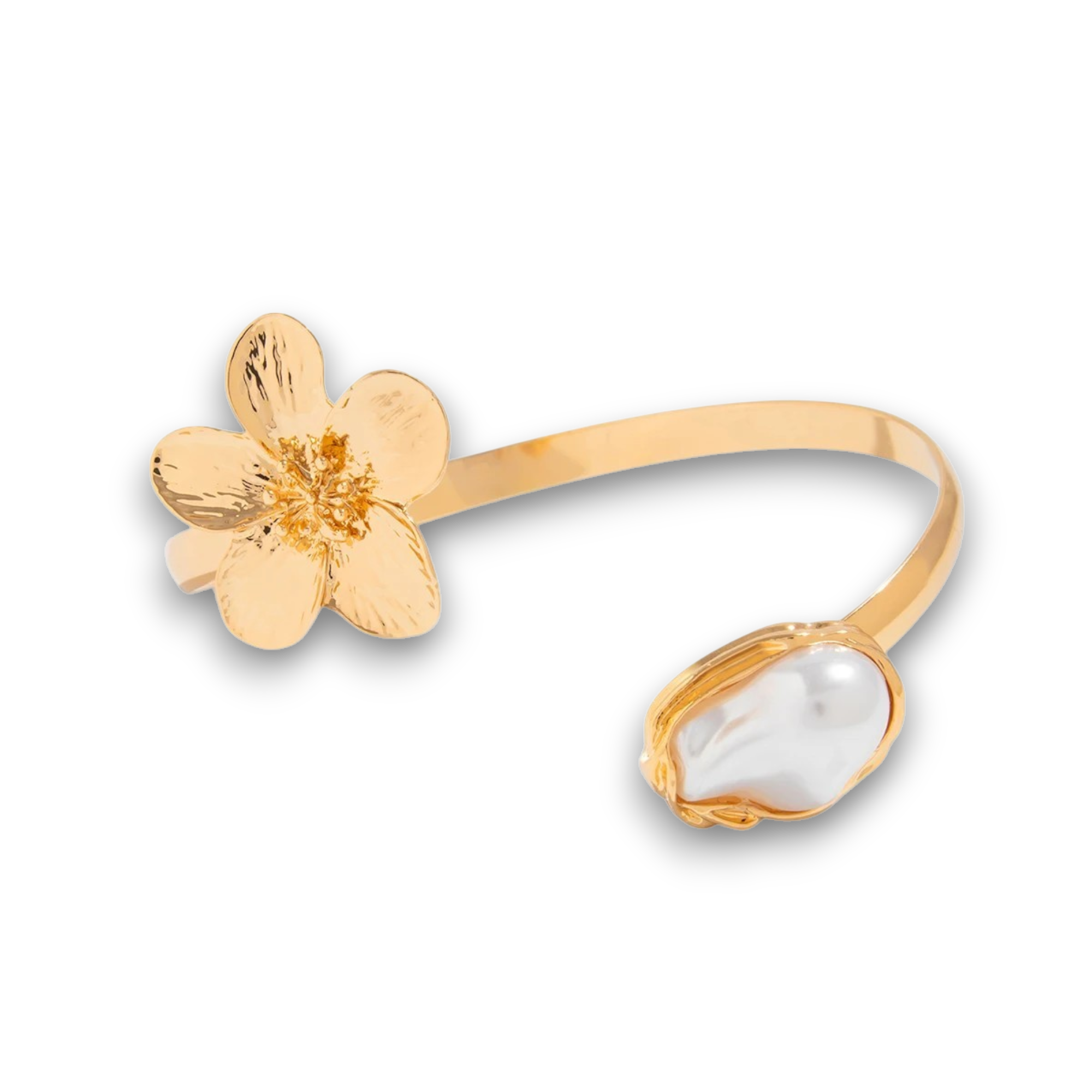 Bracelet Manchette Fleur – Perles
