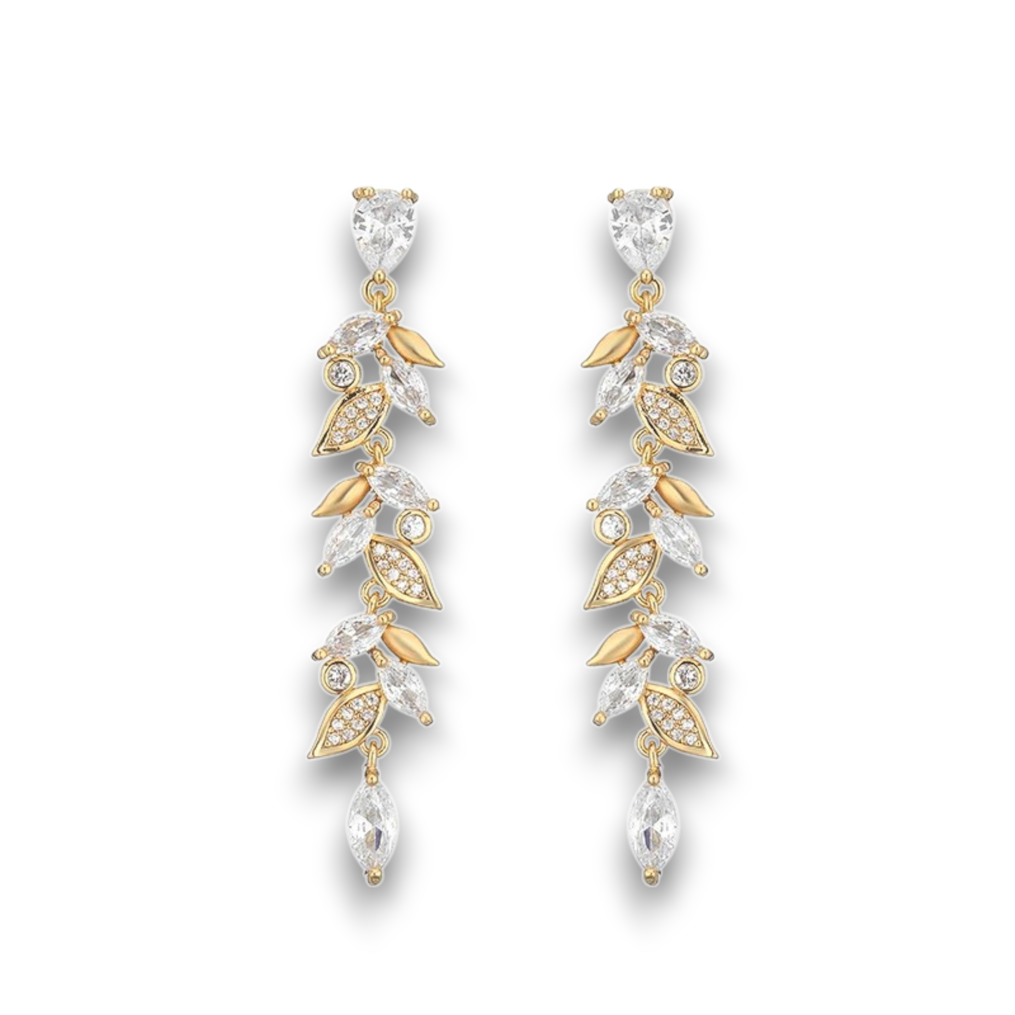 Boucles d’oreilles feuille dorée