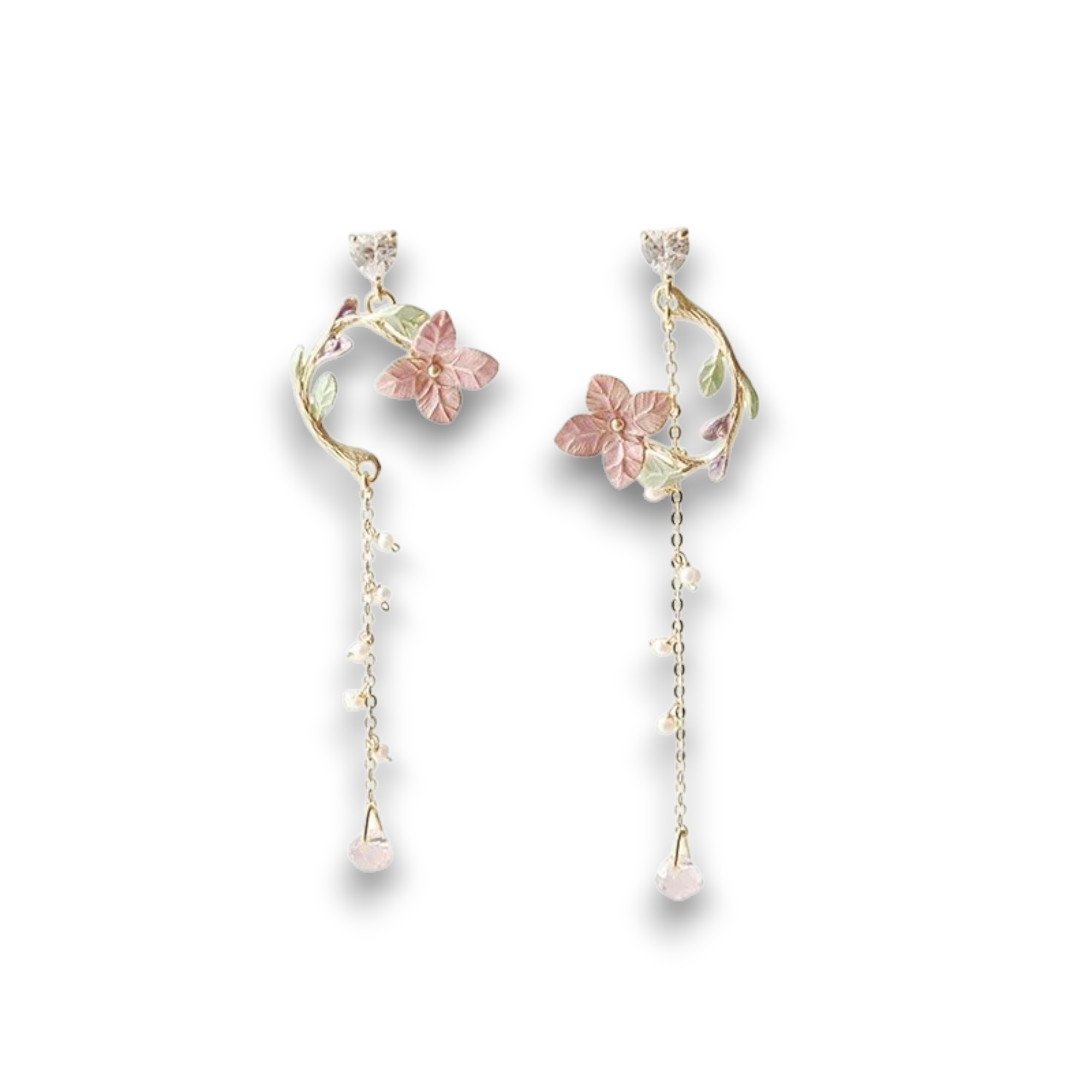 Boucles d’oreilles asymétriques fleur
