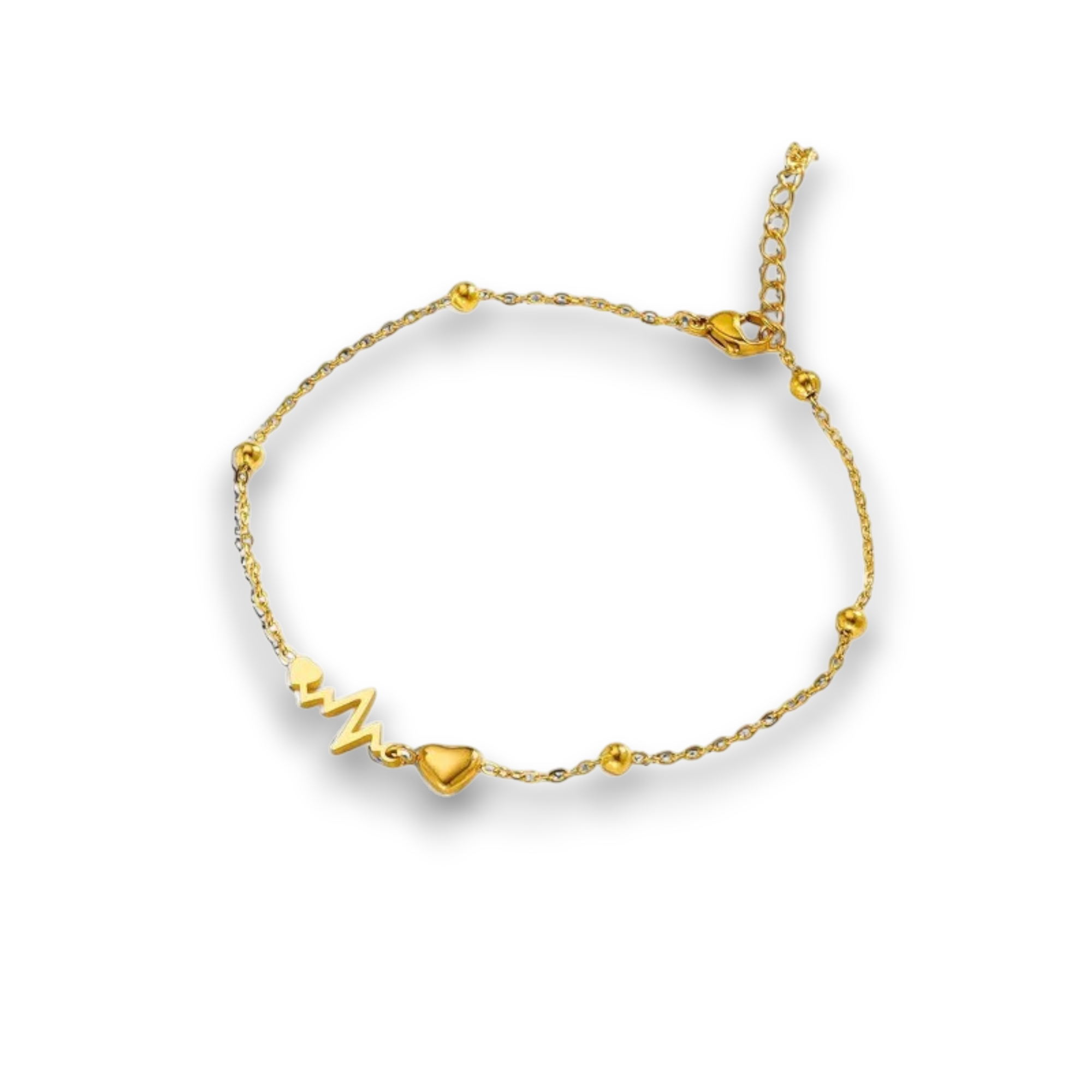Bracelet de cheville dorée électrocardiogramme