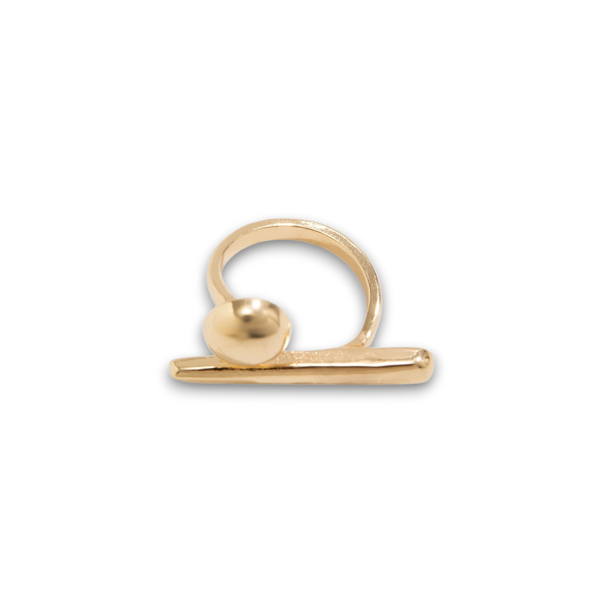 Bague dorée à billes