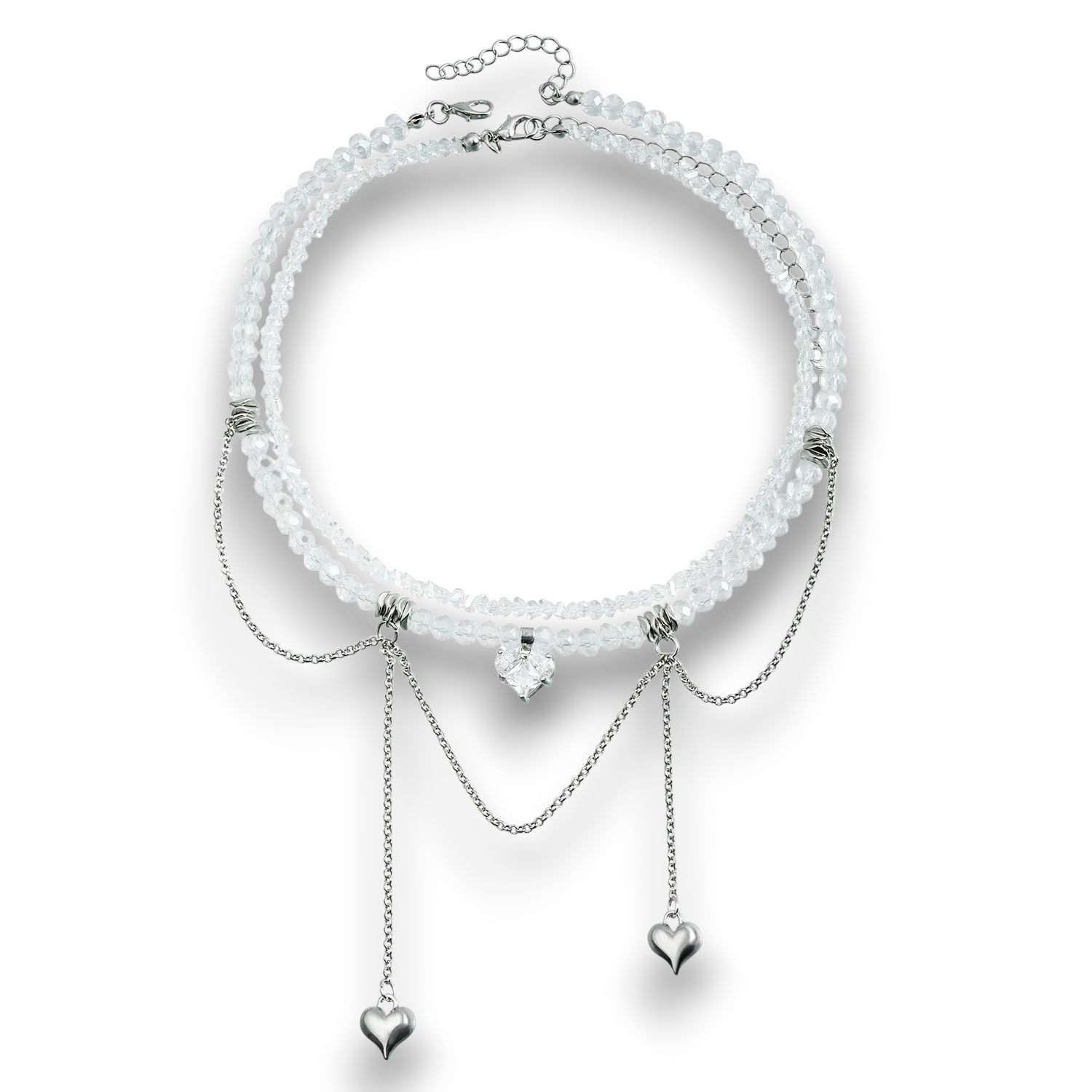 Collier cœur Cristallin