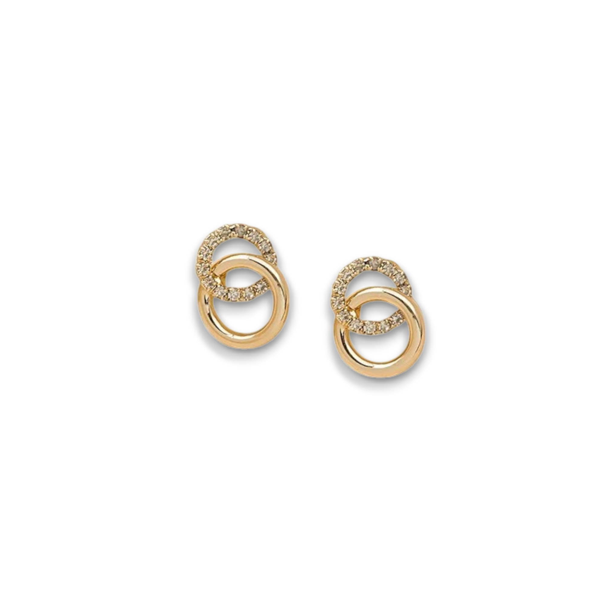 Boucles d’Oreilles Double Cercle Finition Dorée