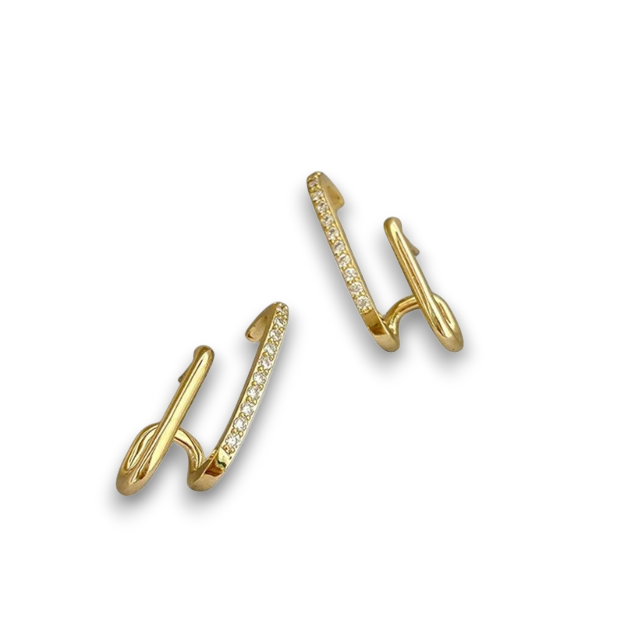 Boucles d’Oreilles Double Rangée – Design U