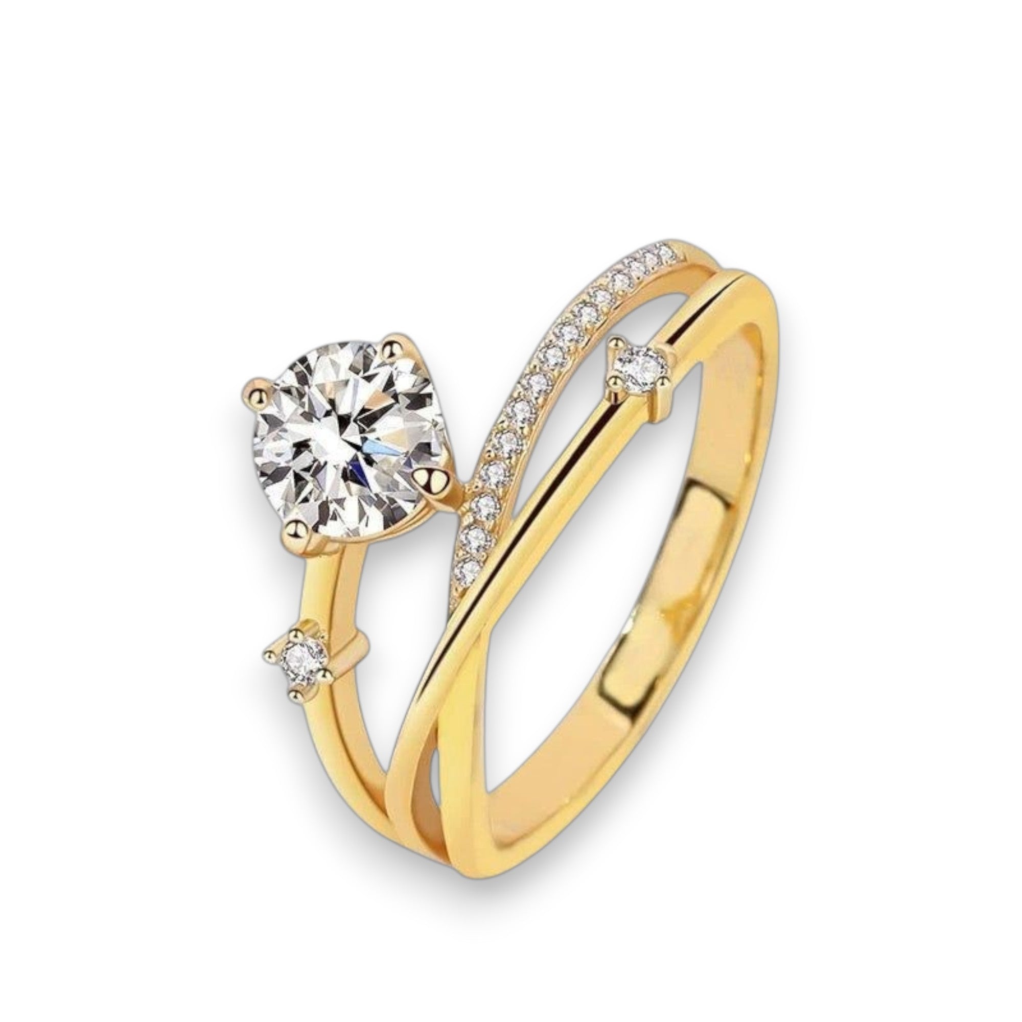 Bague Dorée Double Anneau