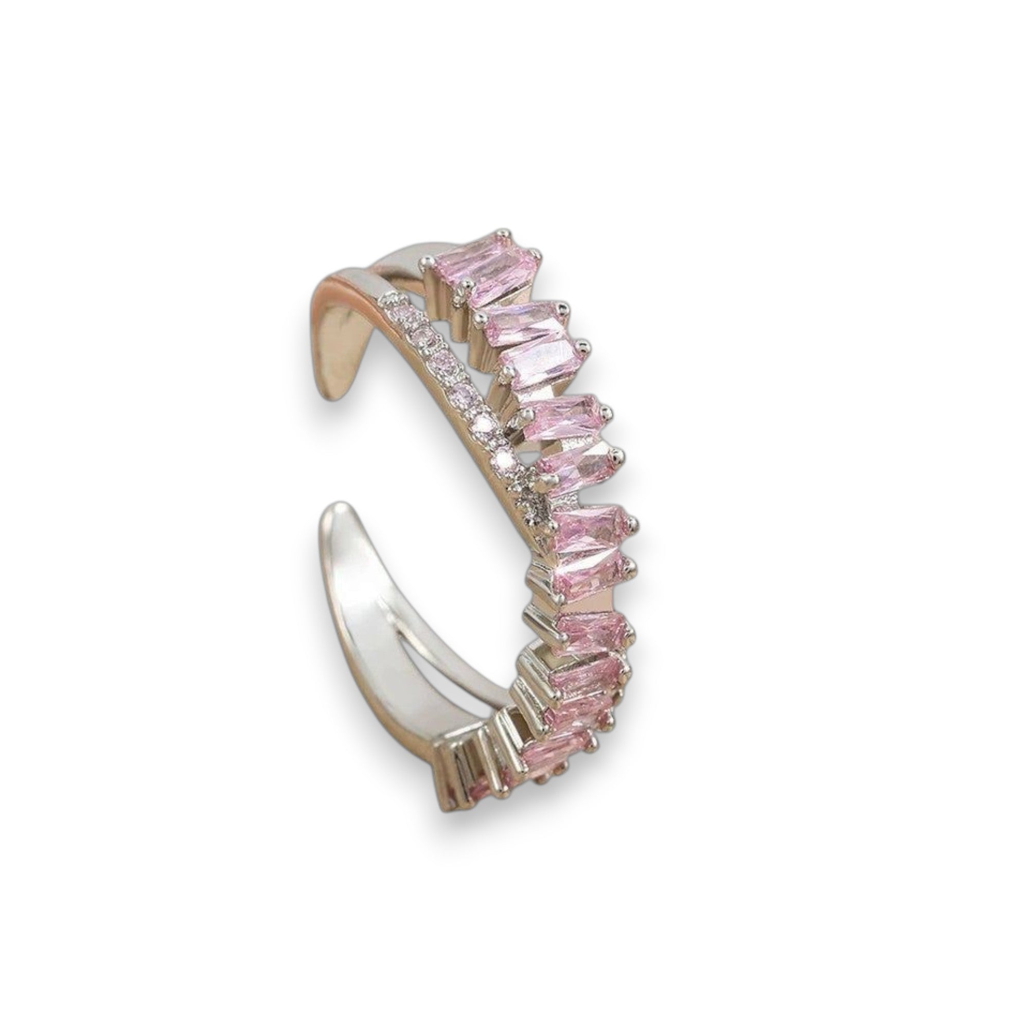 Bague croisée cristaux brillants